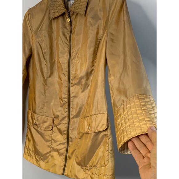 VTG St. John Sport Women's Gold Jacket Small Zip Italy Pockets Lined GUC 7346 - Picture 6 of 12